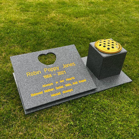 My Heart Memorial Stone with Vase