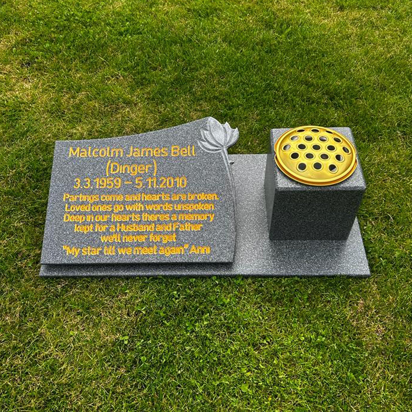 The Floret Memorial Stone with Vase